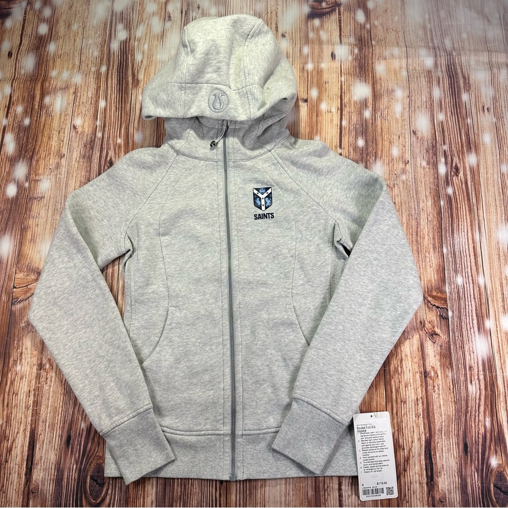 Lululemon Athletica Scuba Full-Zip Hoodie  
with Logo Size 6 Light Gray